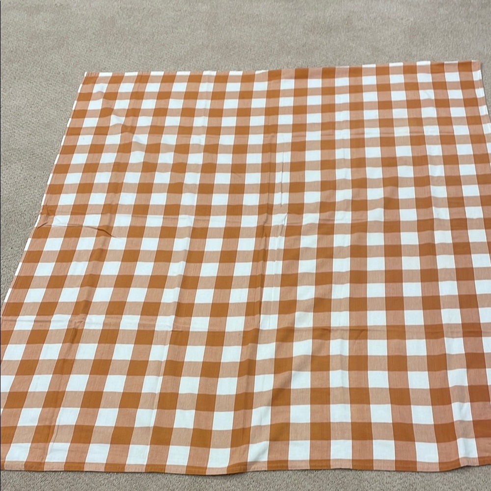 Gingham Picnic Blanket in Rust and White